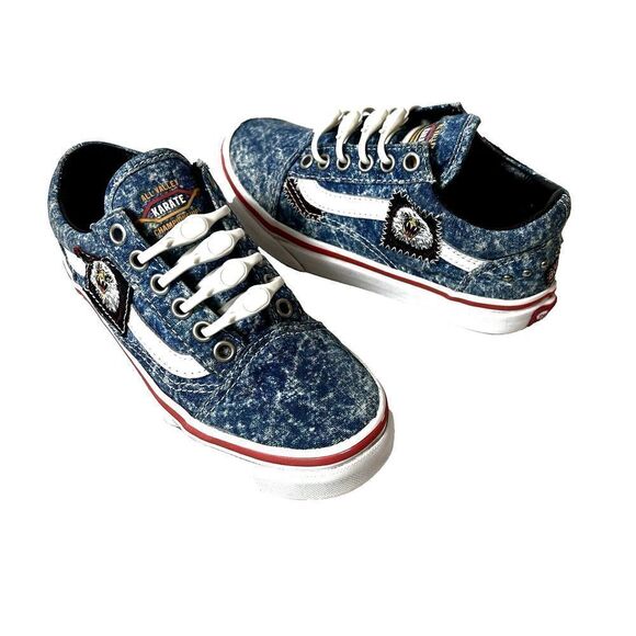 Vans X Cobra Kai Old Skool Sneaker Shoes Blue Low Tops Eagle Fang Karate Kids 12 - Picture 4 of 12
